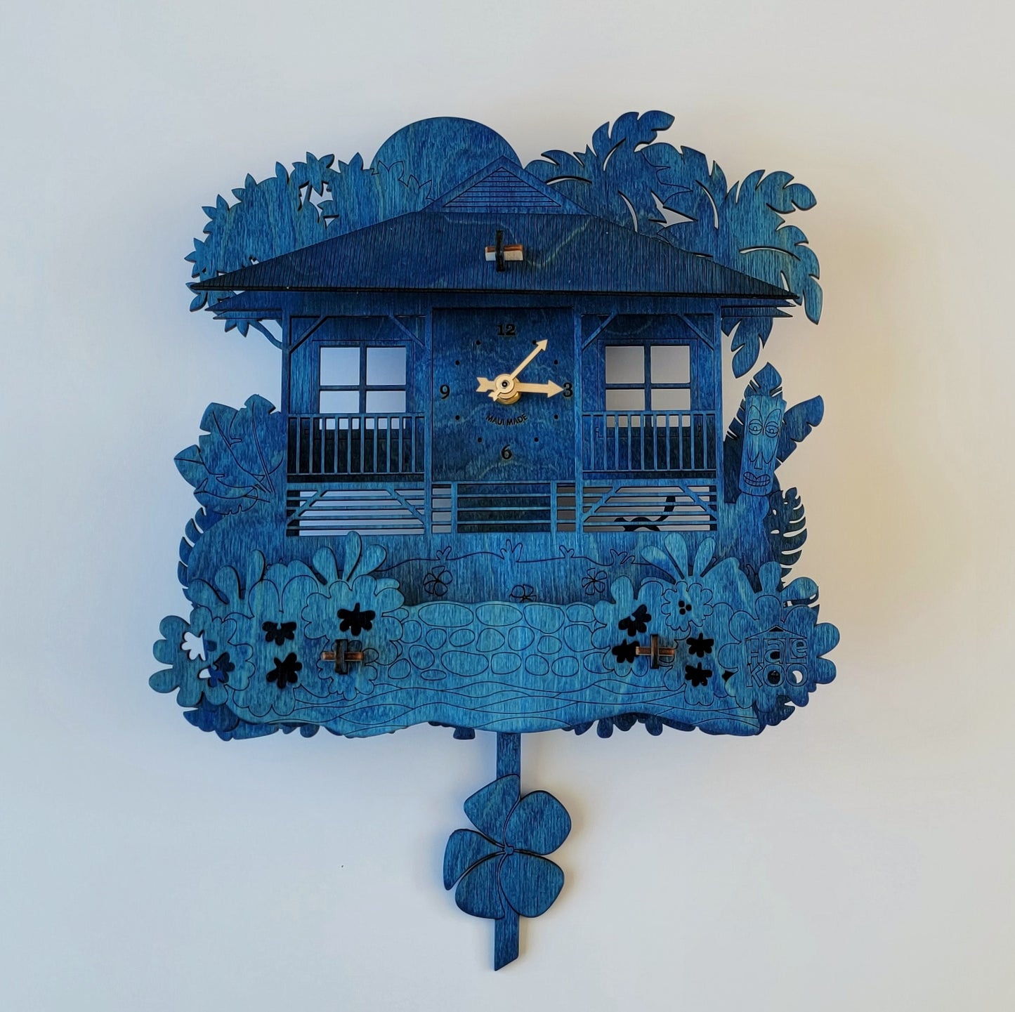 Cottage Pendulum Clock - Dyed Wood