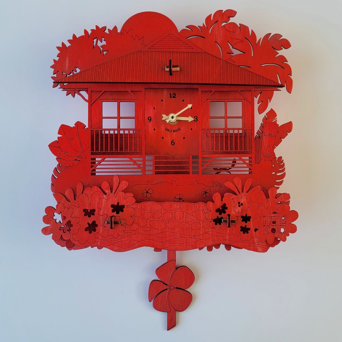 Cottage Pendulum Clock - Dyed Wood
